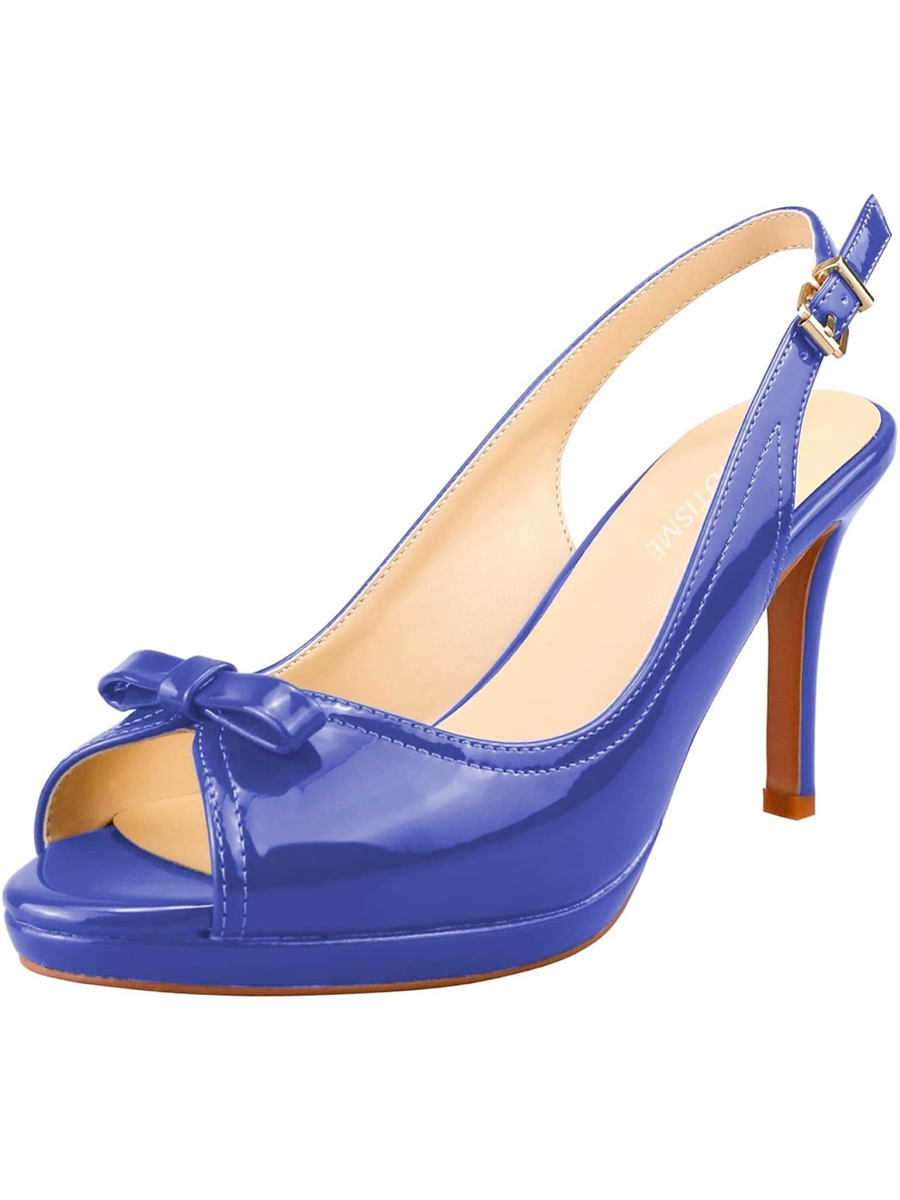 Peep Toe Bow Slingback Heels | Platform Stiletto Sandals Adjustable Ankle Strap